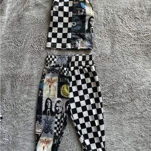 Kids Black and White Checkered Nirvana Set